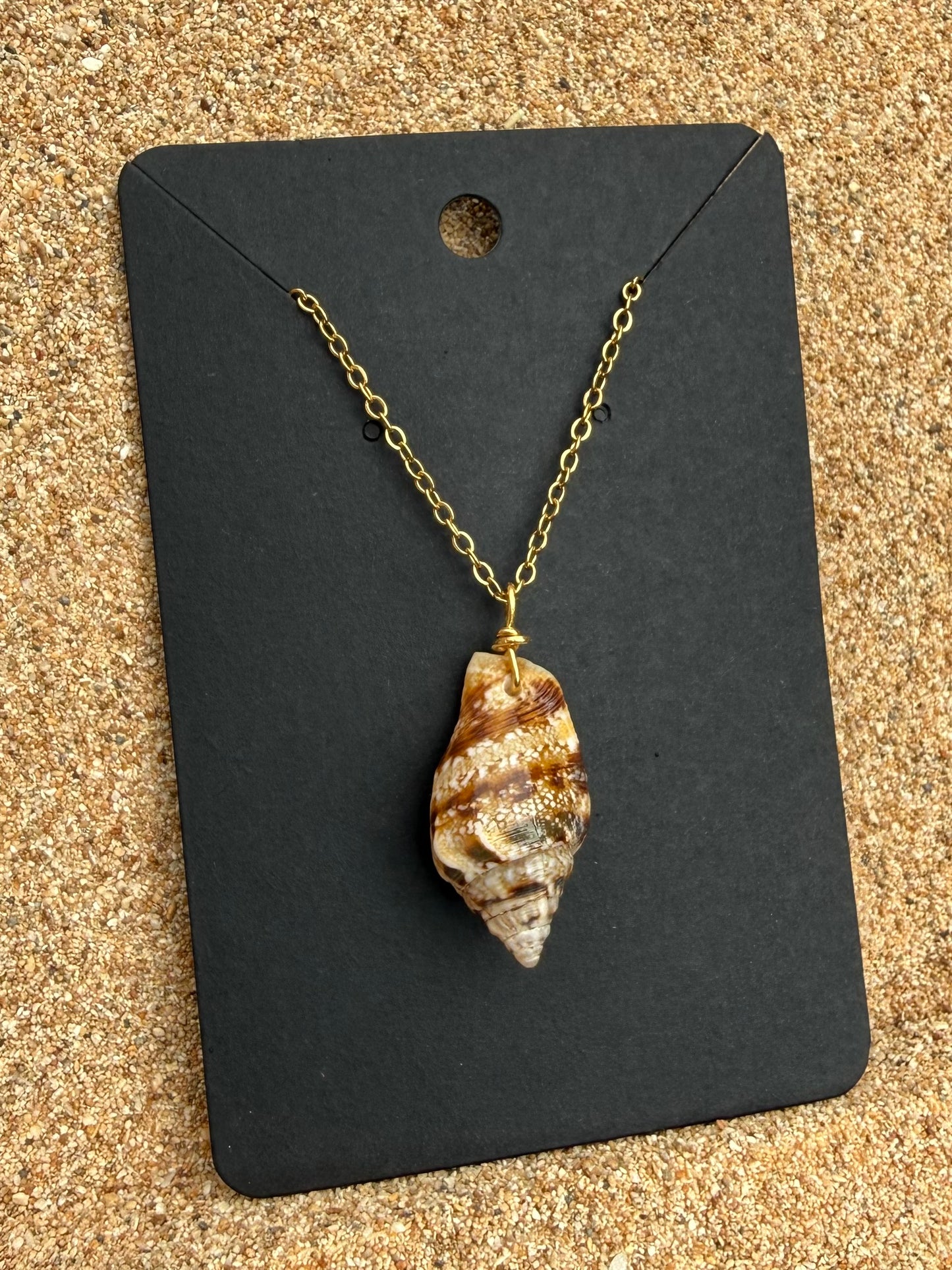 Brown Spiral Shell Necklace.