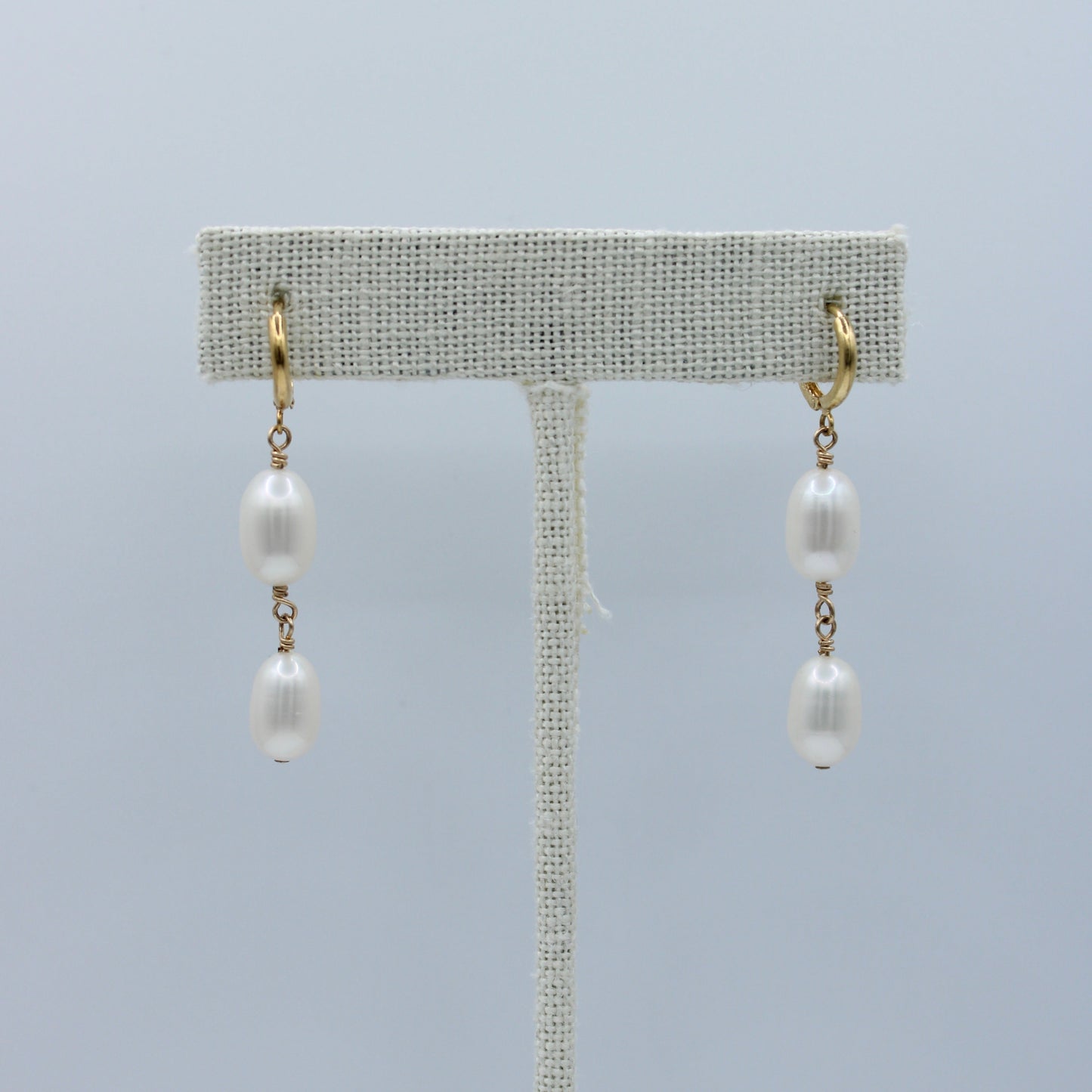 Freshwater White Pearl Dangle Earrings