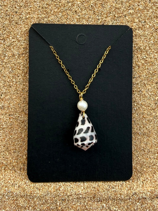 White Pearl Hebrew Necklace