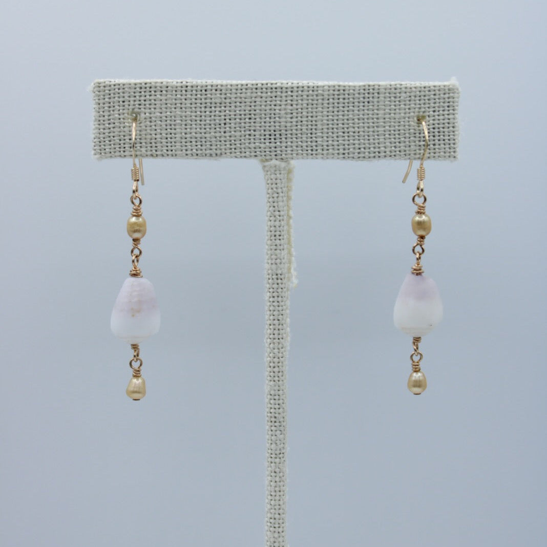 Mini Cone Shell with Fresh Water Pearls