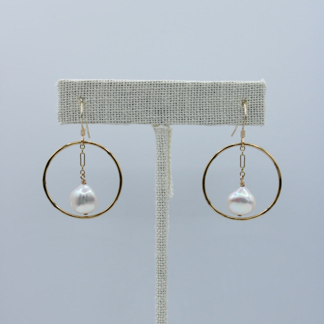 Keshi Pearl Hoop Earrings